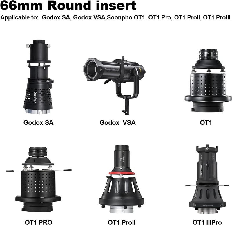 soonpho 12-Pack Round GOBO Kit, 66mm Metal Plate with Different Patterns Works with Spotlight Attachment and OT1 Pro II III Optical Snoot to Create Different Lighting Effects - Image 3